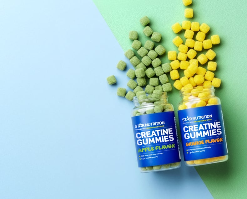 Star Nutrition Creatine Gummies. Vihdoin! Suositut Star Nutrition Creatine Gummies -karkkimme ovat j&auml;lleen saatavilla. Nyt kannattaa napata meid&auml;n myydyimm&auml;t tuotteemme kotiin.